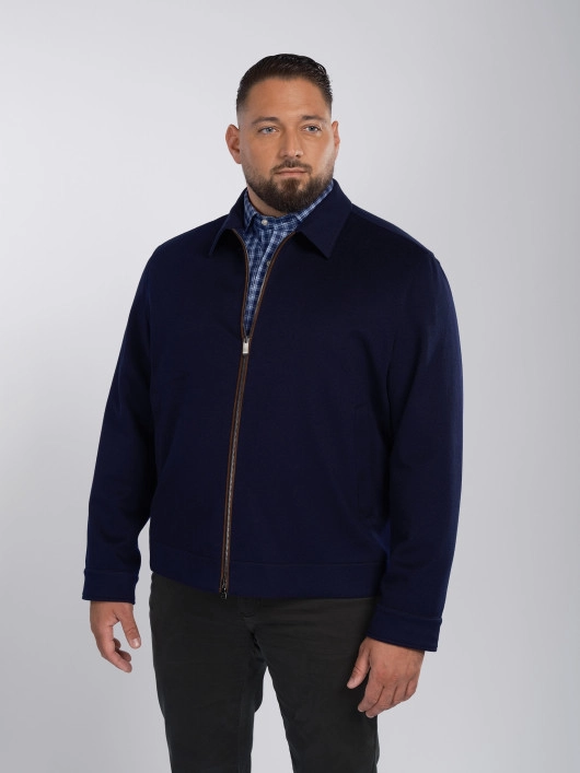 Blouson Cachemire Grande Taille Bleu Marine