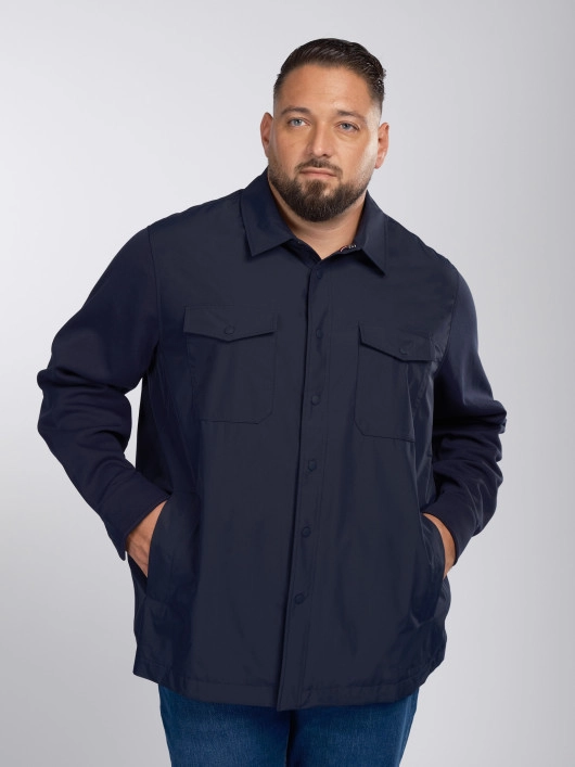 Surchemise Mix Media Grande Taille Marine