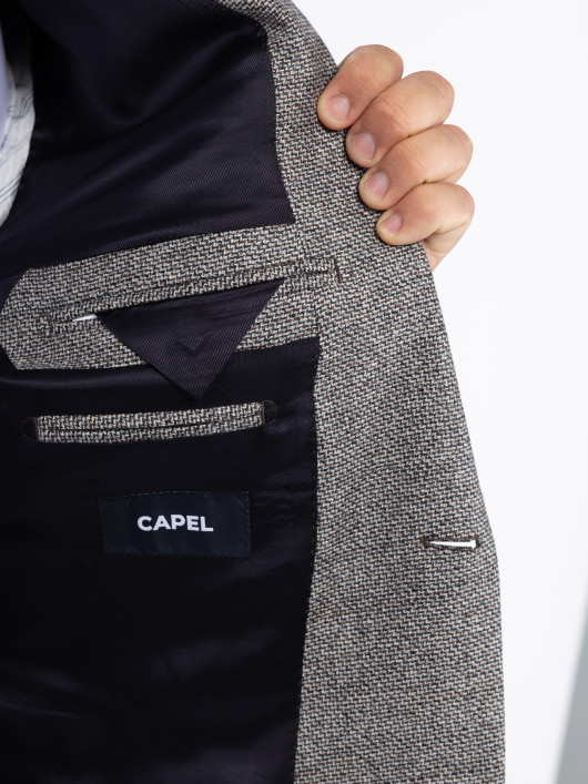 Veste Grande Taille  Marron à Chevrons - Capelstore