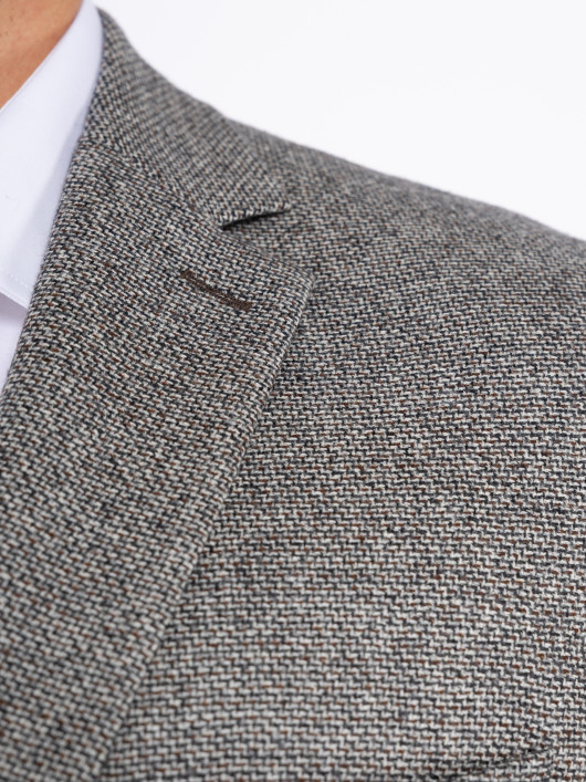 Veste Grande Taille  Marron à Chevrons - Capelstore