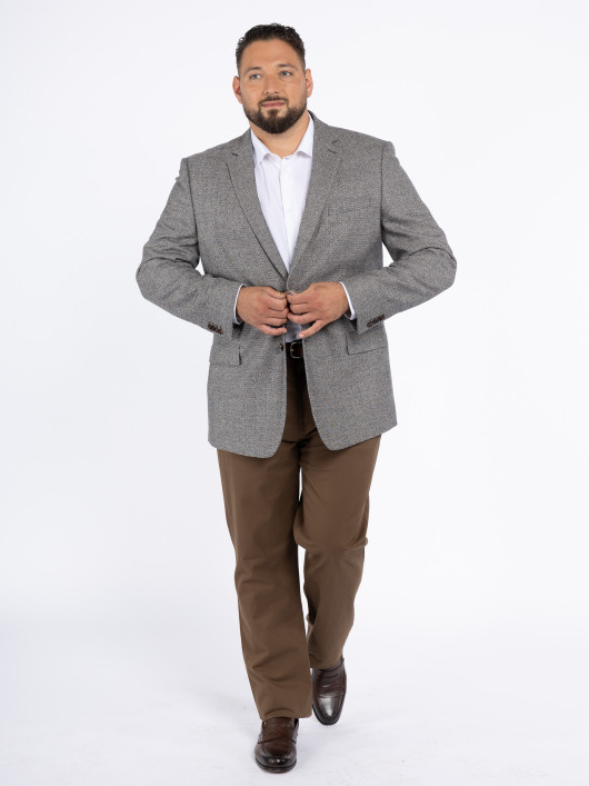 Veste Grande Taille  Marron à Chevrons - Capelstore