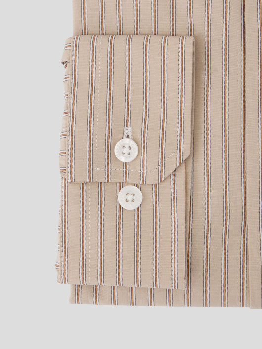 Chemise Rayée Beige Grande Taille - Capelstore