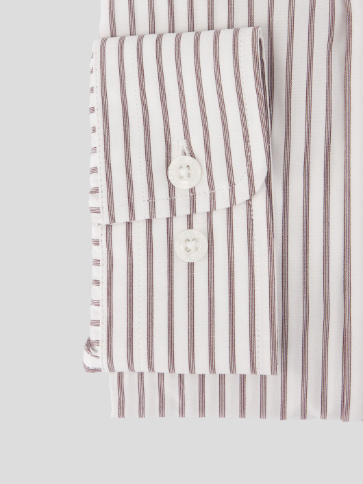 Chemise Rayée Grande Taille Beige