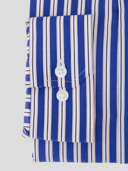Chemise Rayée Grande Taille Bleu