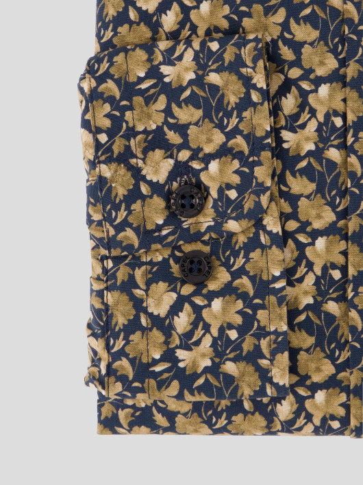 Chemise Imprimée à Fleurs Grande Taille Ocre