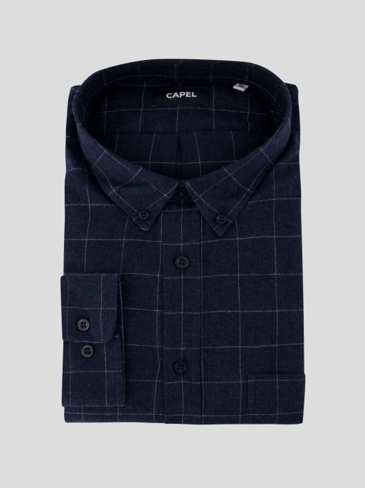 Chemise Flanelle A Carreaux Grande Taille Marine