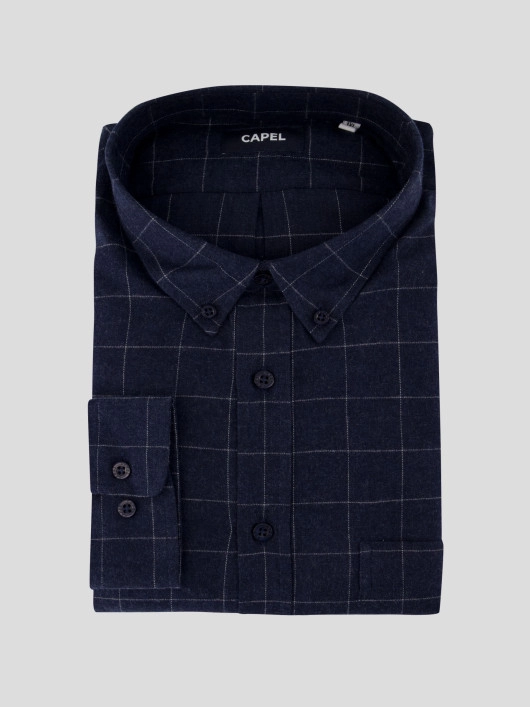 Chemise Flanelle A Carreaux Grande Taille Marine