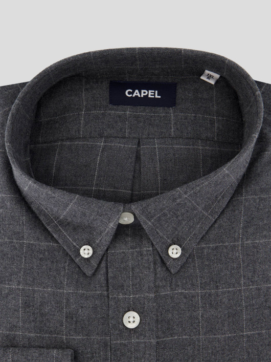Chemise Flanelle A Carreaux Grande Taille Gris