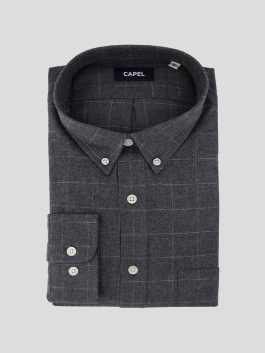 Chemise Flanelle A Carreaux Grande Taille Gris