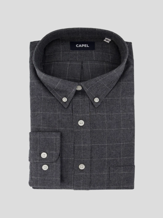 Chemise Flanelle A Carreaux Grande Taille Gris