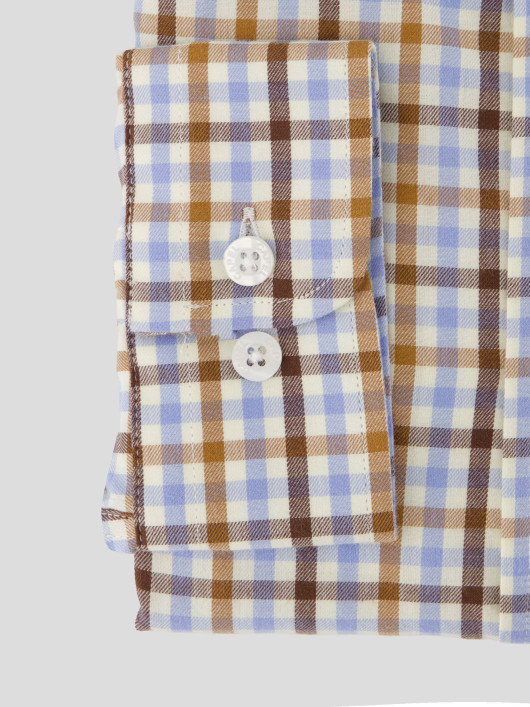 Chemise Petit Carreaux Grande Taille Beige
