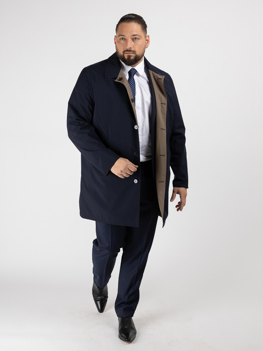 Imperméable réversible bleu marine et beige homme | Capel