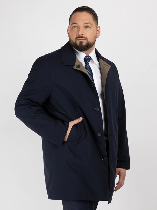 Imperméable Bleu Marine et Beige Réversible Capel Grande Taille