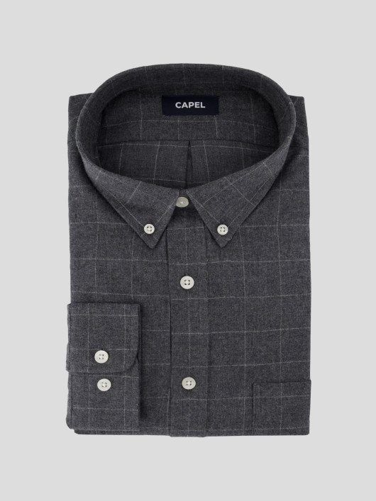 Chemise Flanelle A Carreaux Grande Taille Gris