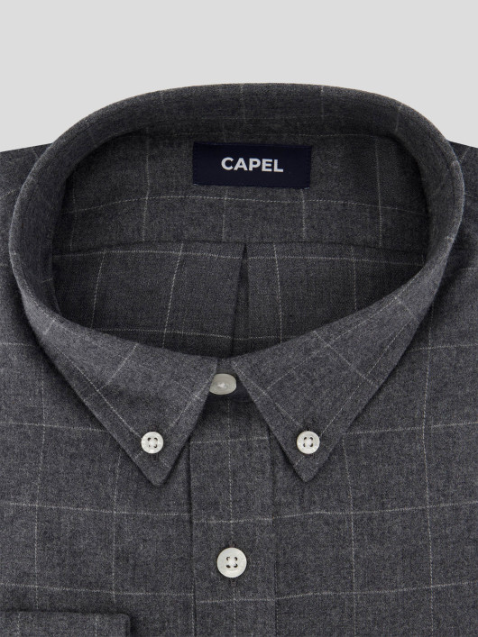 Chemise Flanelle A Carreaux Grande Taille Gris