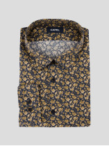 Chemise Imprimée à Fleurs Grande Taille Ocre