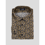 Chemise Imprimée à Fleurs Grande Taille Ocre