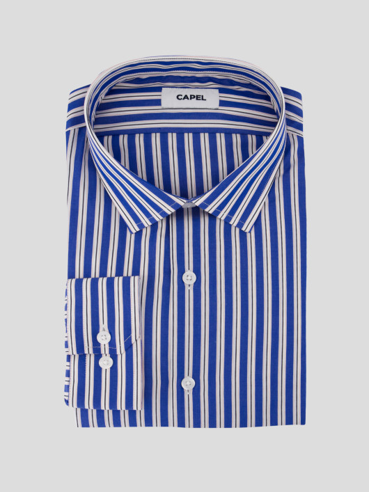 Chemise Rayée Grande Taille Bleu