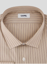 Chemise Rayée Beige Grande Taille - Capelstore