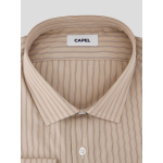 Chemise Rayée Beige Grande Taille - Capelstore