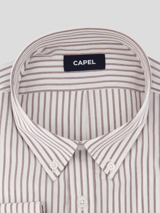 Chemise Rayée Grande Taille Beige