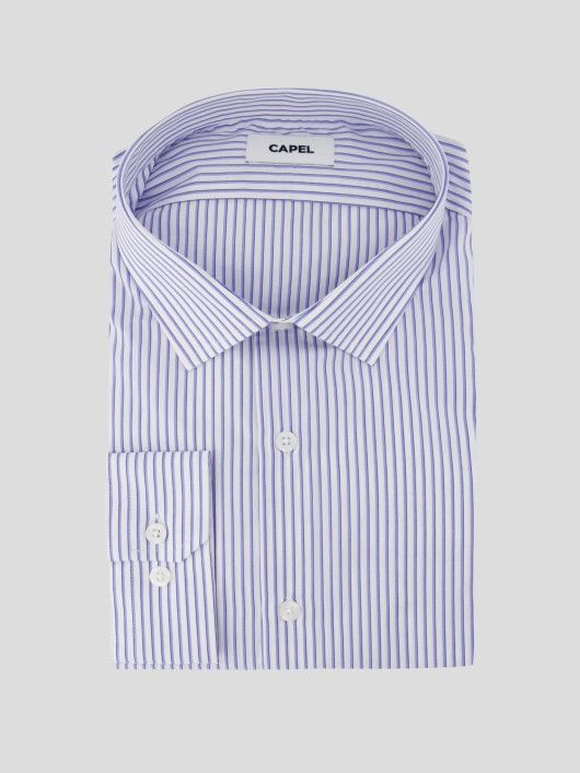 Chemise Rayée Grande Taille Bleu