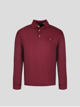Polo Manches Longues Bordeaux Grande Taille