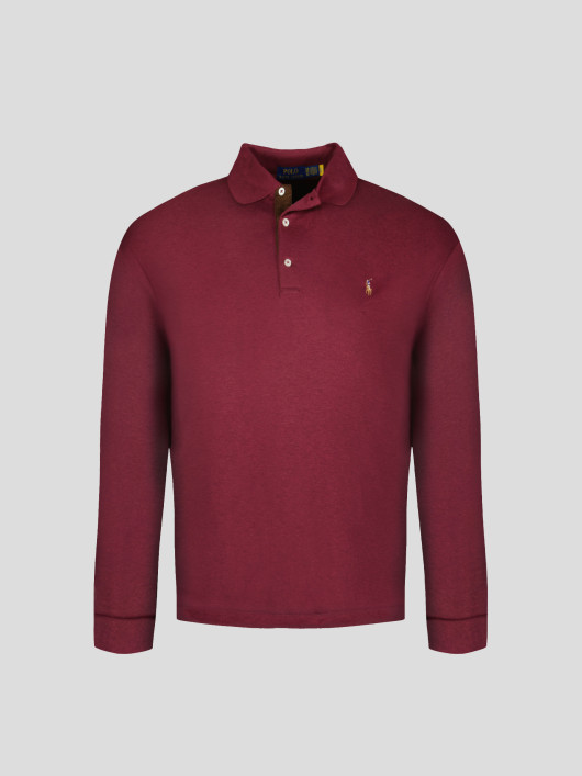 Polo Manches Longues Bordeaux Grande Taille