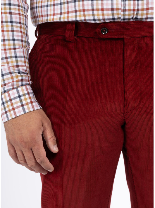 PANTALON GRANT VELOURS BORDEAUX CAPEL
