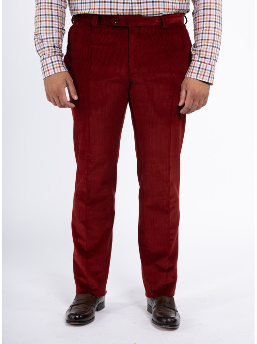 PANTALON GRANT VELOURS BORDEAUX CAPEL