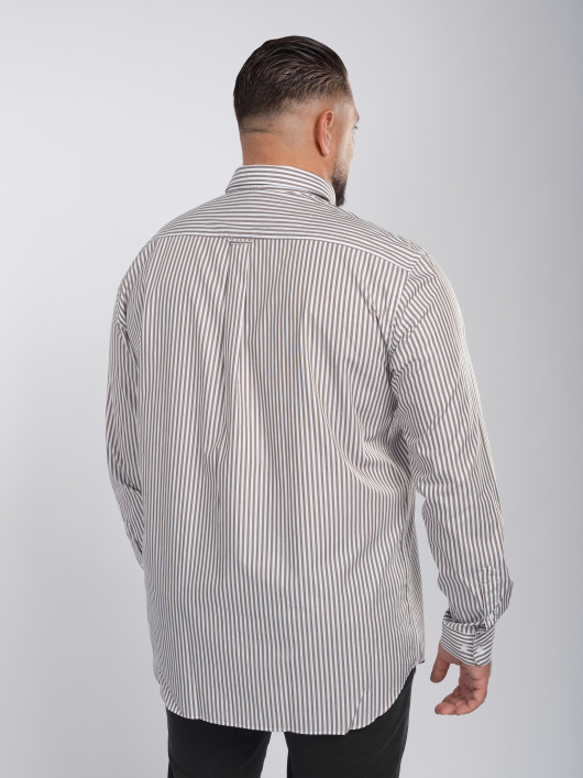 Chemise Rayée Grande Taille Kaki