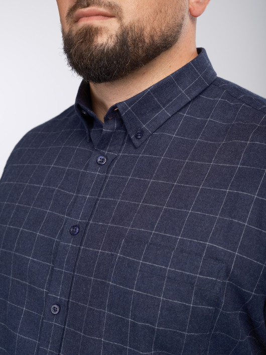 Chemise Flanelle A Carreaux Grande Taille Marine