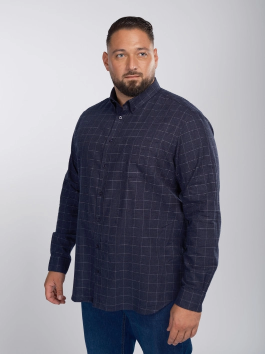 Chemise Flanelle A Carreaux Grande Taille Marine