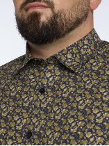 Chemise Imprimée à Fleurs Grande Taille Ocre