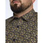 Chemise Imprimée à Fleurs Grande Taille Ocre