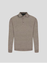Pull Mérinos Col Polo grande taille Beige Taupe