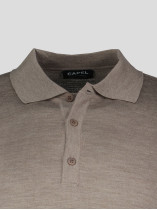 Pull Mérinos Col Polo grande taille Beige Taupe