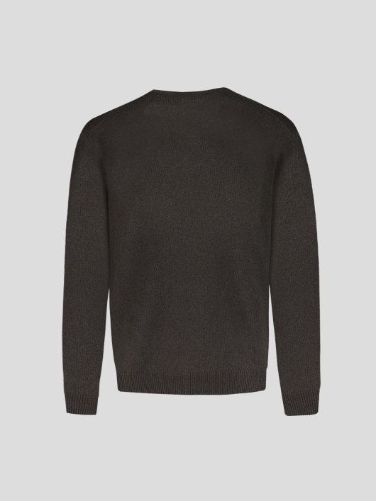 Pull Col V Laine Marron Capel
