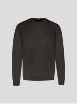 Pull Col V Laine Marron Capel