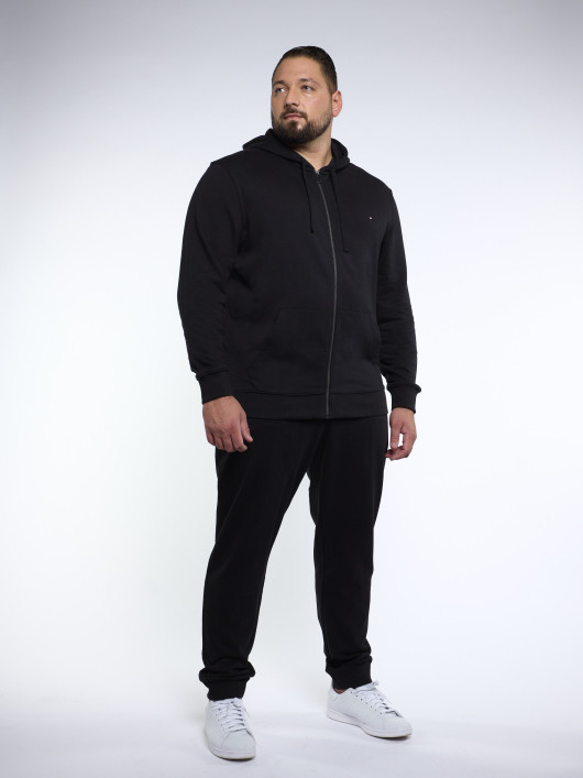 Sweatshirt Zippée Noir Grande Taille
