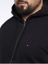 Sweatshirt Zippée Noir Grande Taille