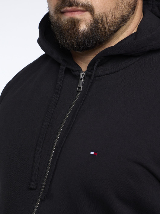 Sweatshirt Zippée Noir Grande Taille