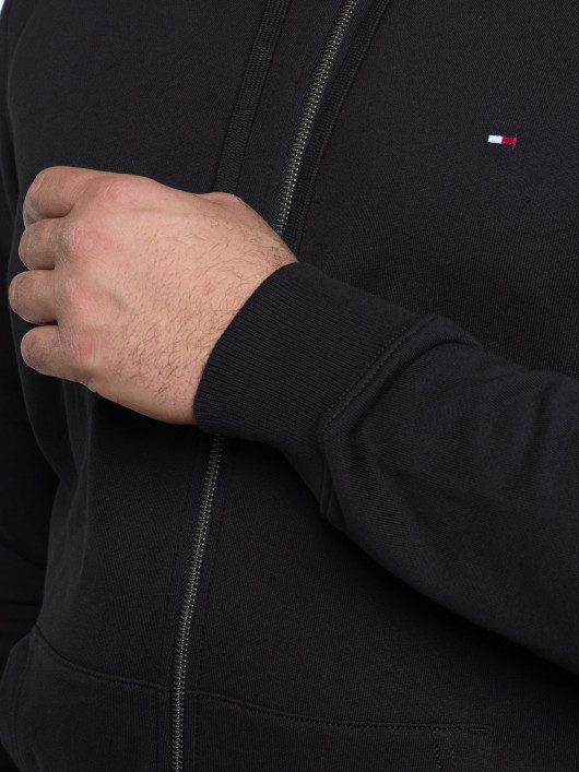 Sweatshirt Zippée Noir Grande Taille