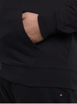 Sweatshirt Zippée Noir Grande Taille