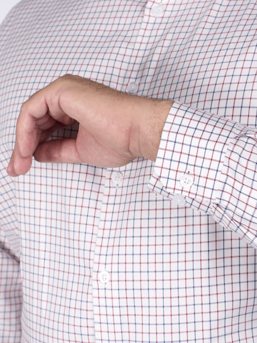 Chemise A carreaux Grande Taille Ecru