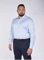 Chemise Satinée Bleu Grande Taille