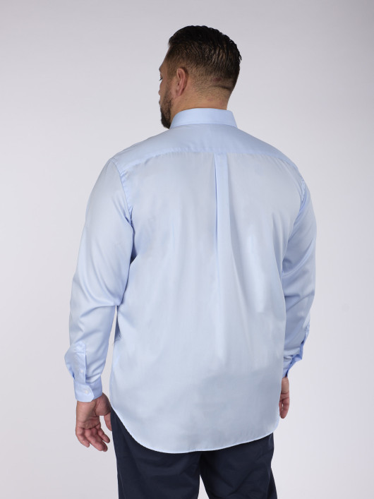 Chemise Satinée Bleu Grande Taille
