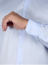 Chemise Satinée Bleu Grande Taille