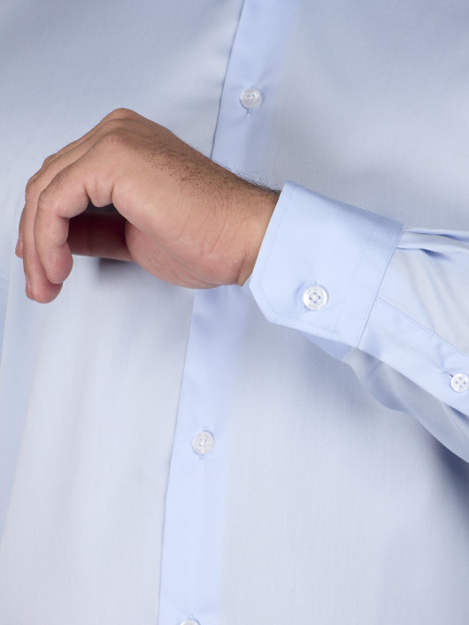 Chemise Satinée Bleu Grande Taille
