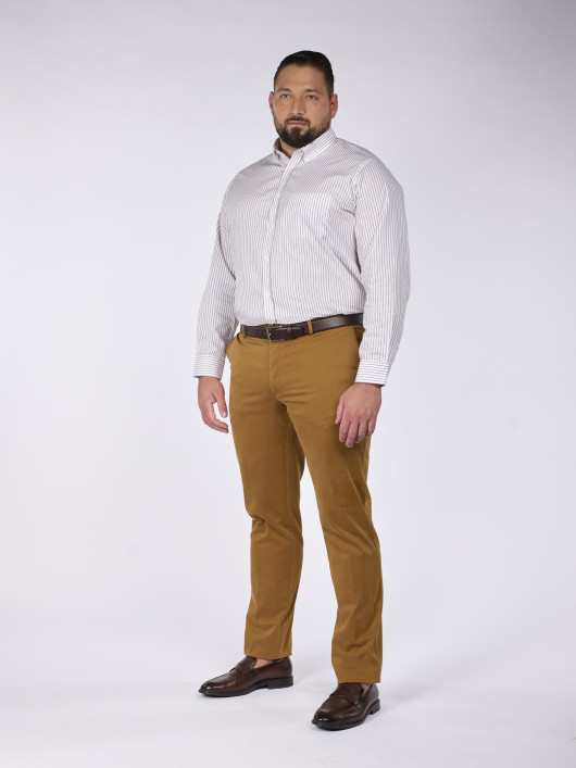 Pantalon Coton Ocre Grande Taille